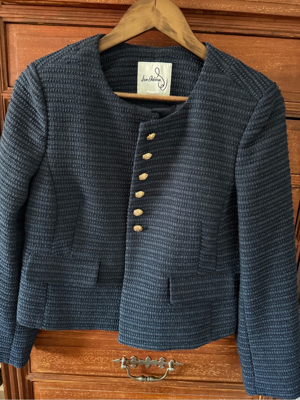 Sam Edelman navy  Jacket with Gold Button Detail
